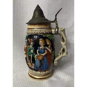 Vintage Tilso Japan Hand Painted‎ Collectible Beer Stein EUC